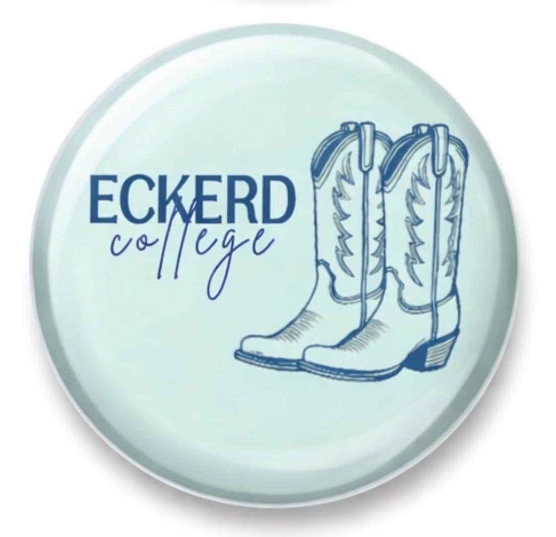 Eckerd College Tritons Gameday Button | Cowboy Boots Spirit Pin | Coastal Dorm Decor