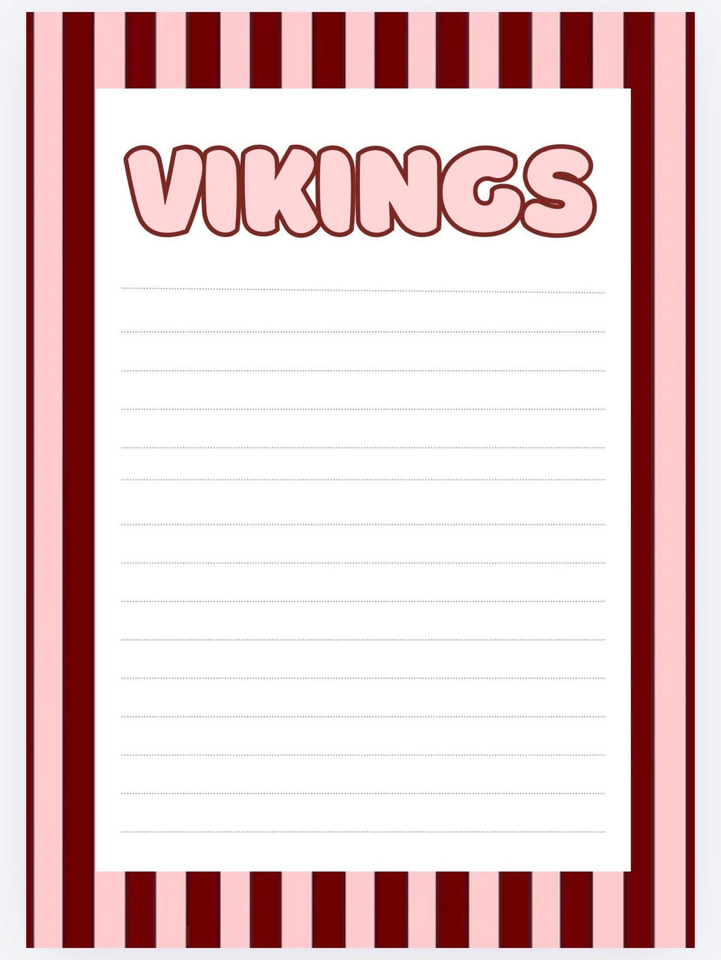 Lowndes Vikings Notepad | Game Day List Pad | Collegiate School Spirit Desk Pad