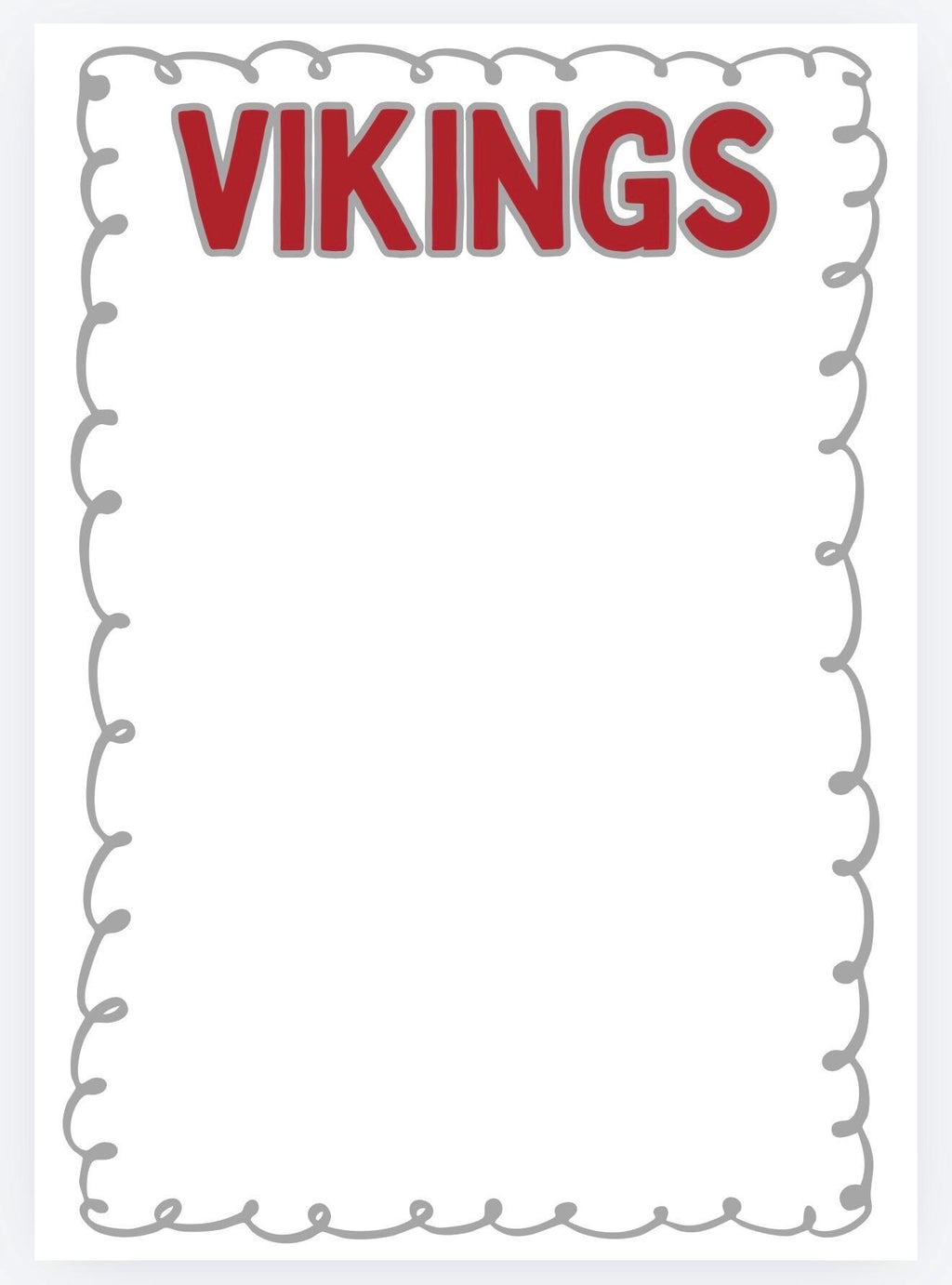 Lowndes Vikings Notepad | Game Day List Pad | Collegiate Style Desk Pad