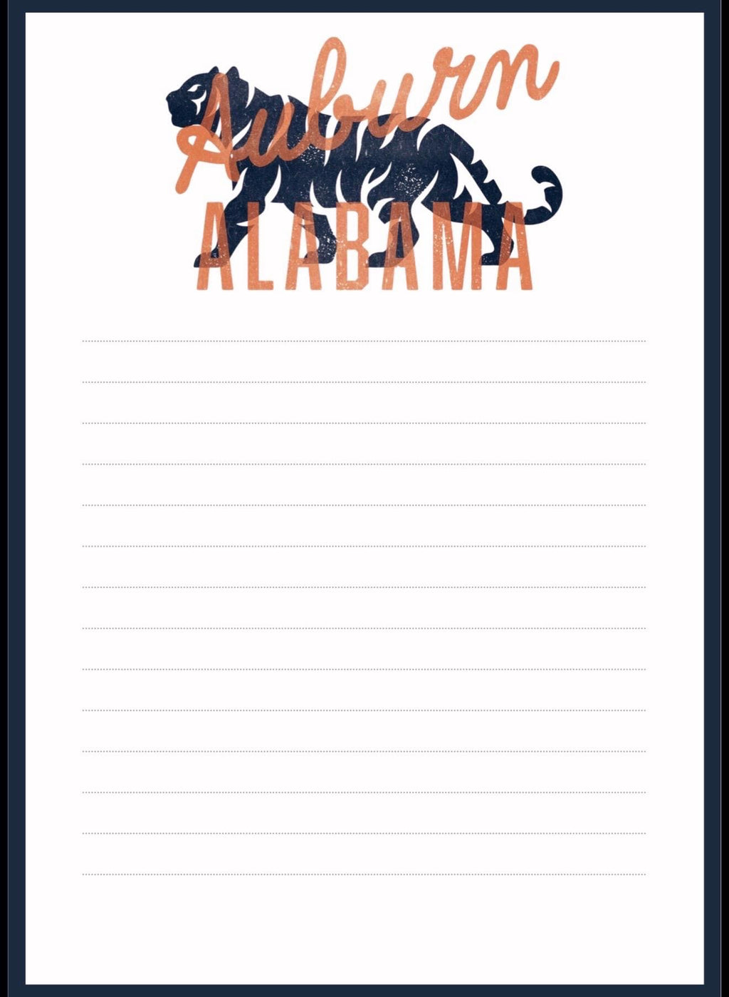 Inspired Tigers Notepad | College Gameday Tailgate Checklist, Student Desk Pad