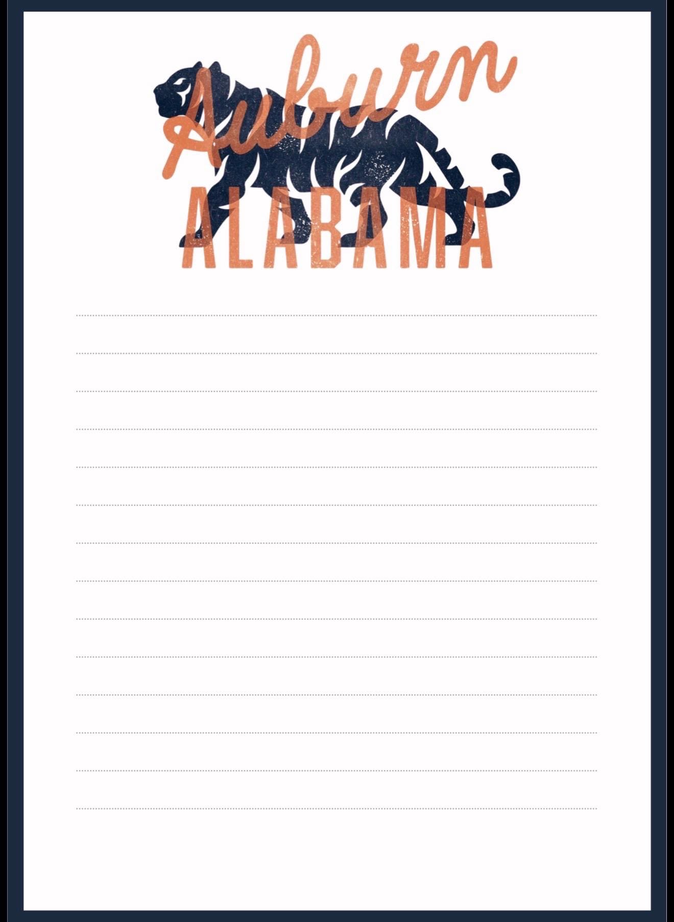Inspired Tigers Notepad | College Gameday Tailgate Checklist, Student Desk Pad
