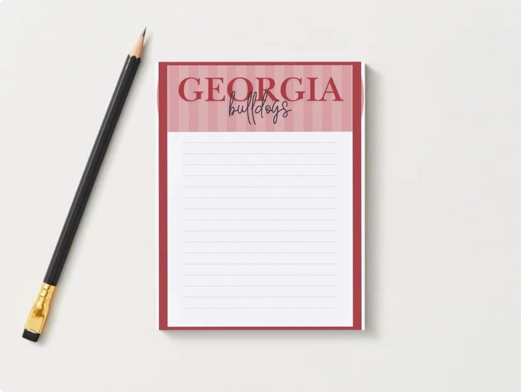 University of Georgia Notepad | UGA Gameday Checklist | Bulldog Fan Gift | College Student Stationery