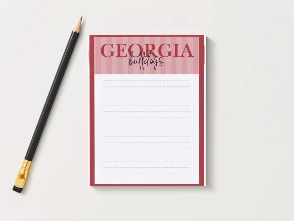 University of Georgia Notepad | UGA Gameday Checklist | Bulldog Fan Gift | College Student Stationery