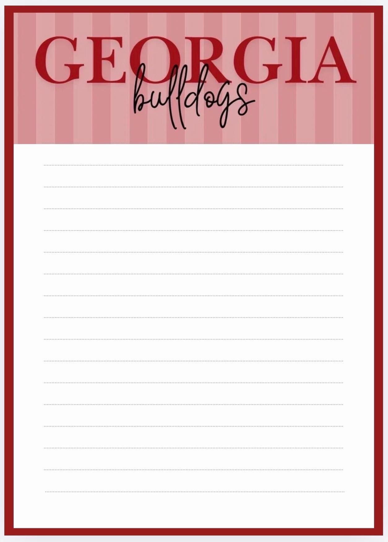 University of Georgia Notepad | UGA Gameday Checklist | Bulldog Fan Gift | College Student Stationery