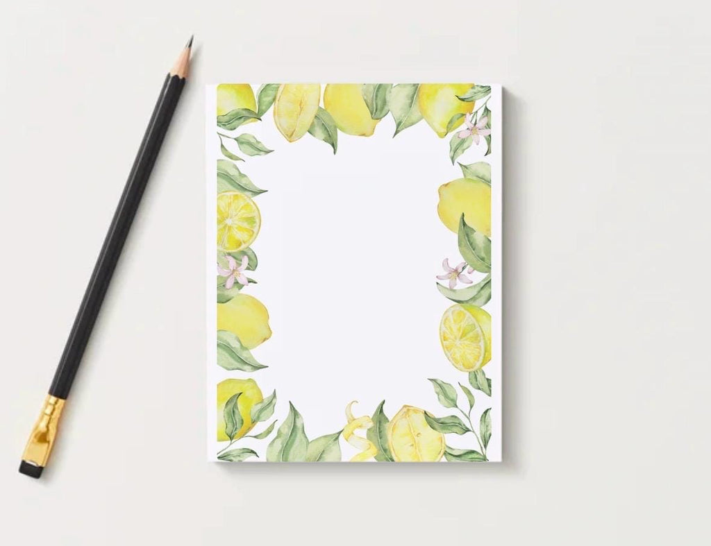 Lemon Notepad, Preppy Summer Stationery, College Dorm Decor, Citrus List Pad