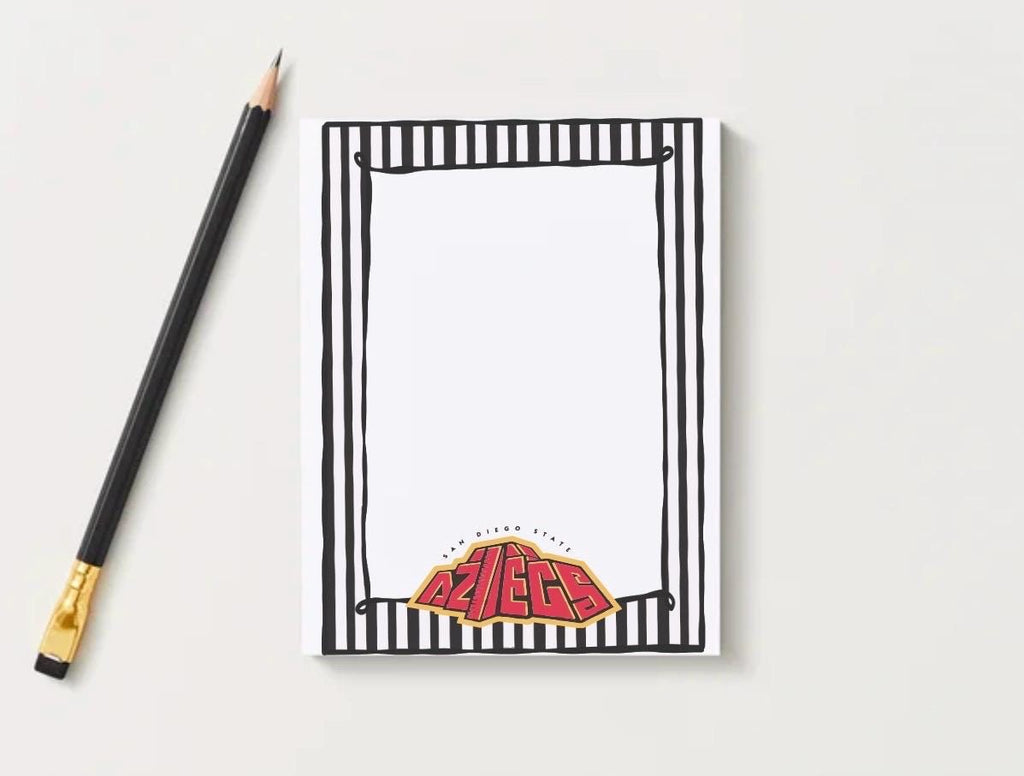 San Diego State Aztecs Notepad | Red Black Collegiate Desk Pad | Campus Stationery