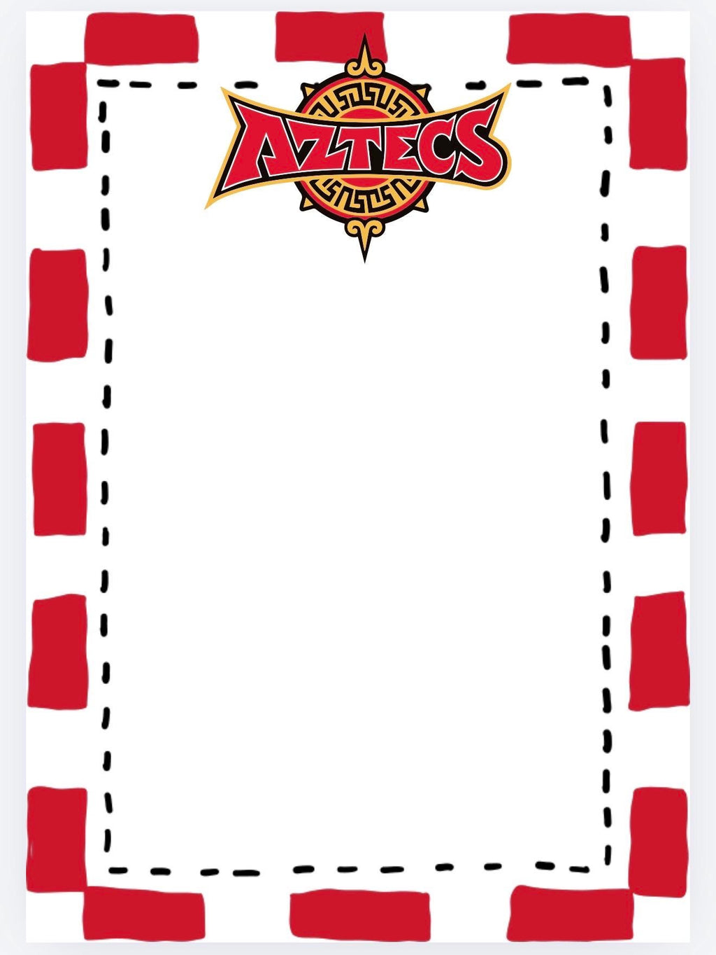 San Diego Aztecs Notepad | Red Black Collegiate Desk Pad | Campus Stationery 5x7