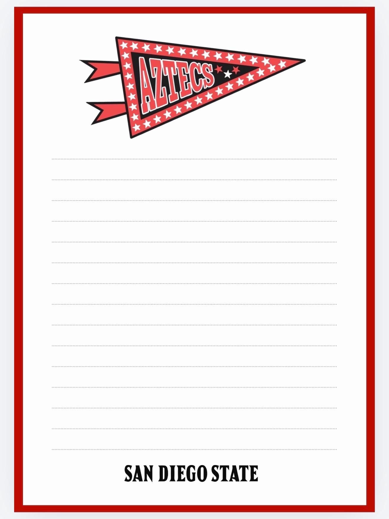 San Diego State Aztecs Notepad | Red Black Collegiate Desk Pad (5x7)