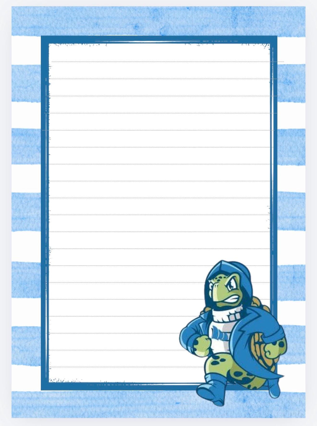 Coastal Georgia Notepad | Preppy Blue Gold Stationery | College Student Desk Pad