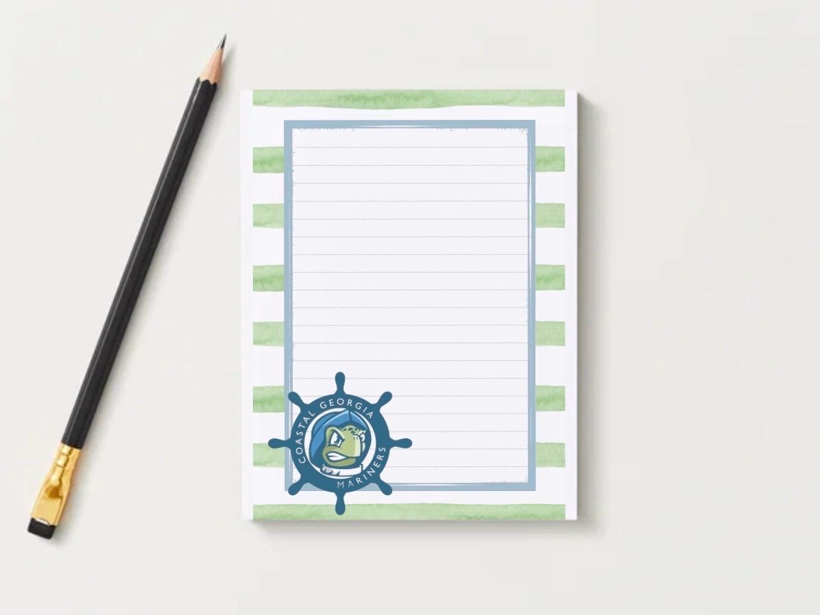 Coastal Georgia Mariners Notepad | Preppy Blue Gold Stationery (5x7)