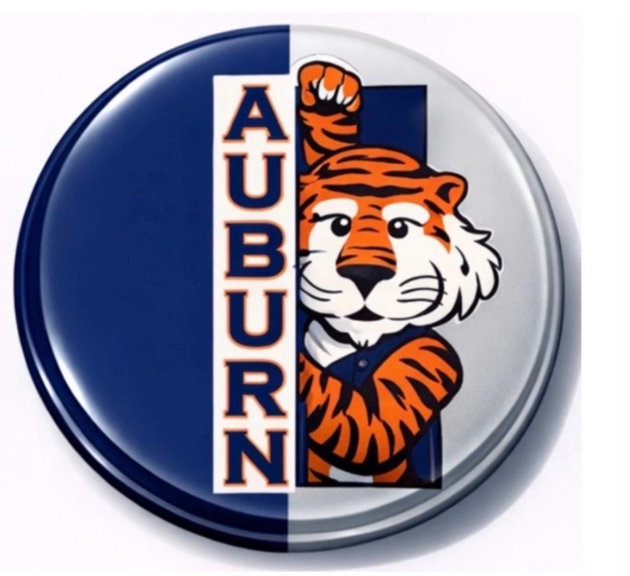 Auburn INSPIRED Blue Game Day Button | War Eagle Tiger Pin | College Football Accessory