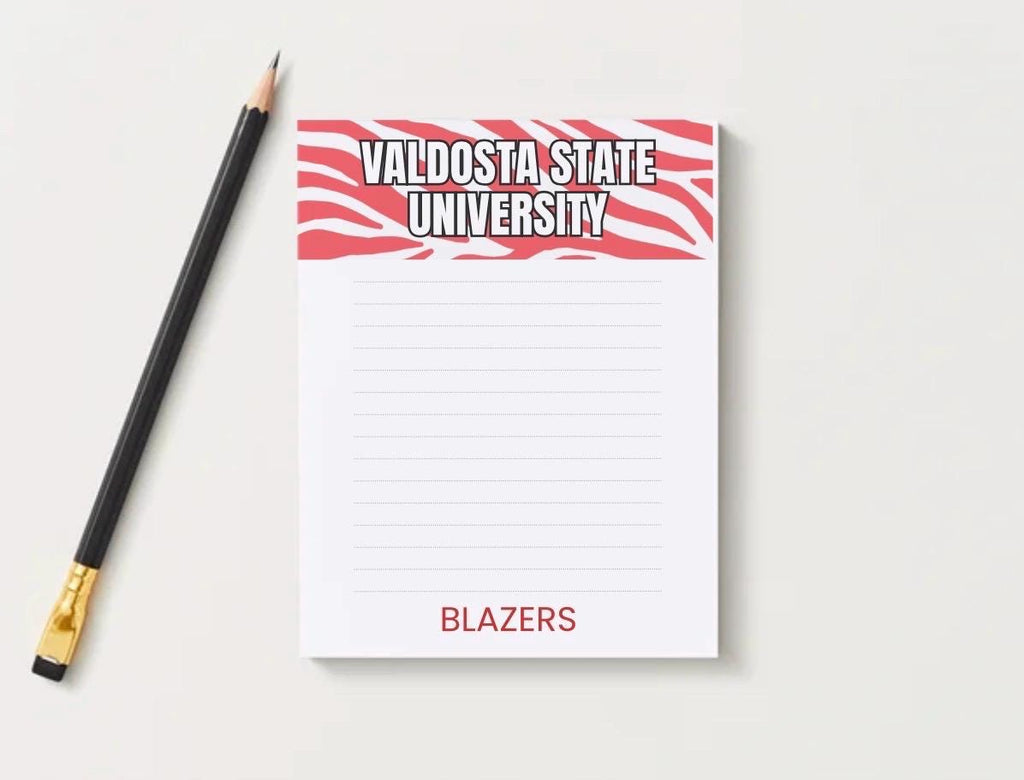 Valdosta State Blazers Notepad | Red Black College Desk Pad (5x7)