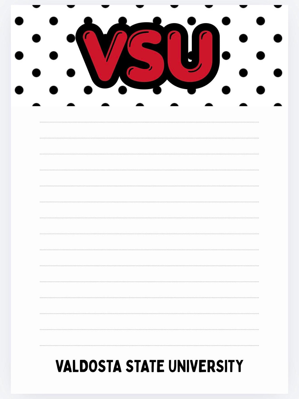 Valdosta State Blazers Notepad | Red Black College Desk Pad (5x7)