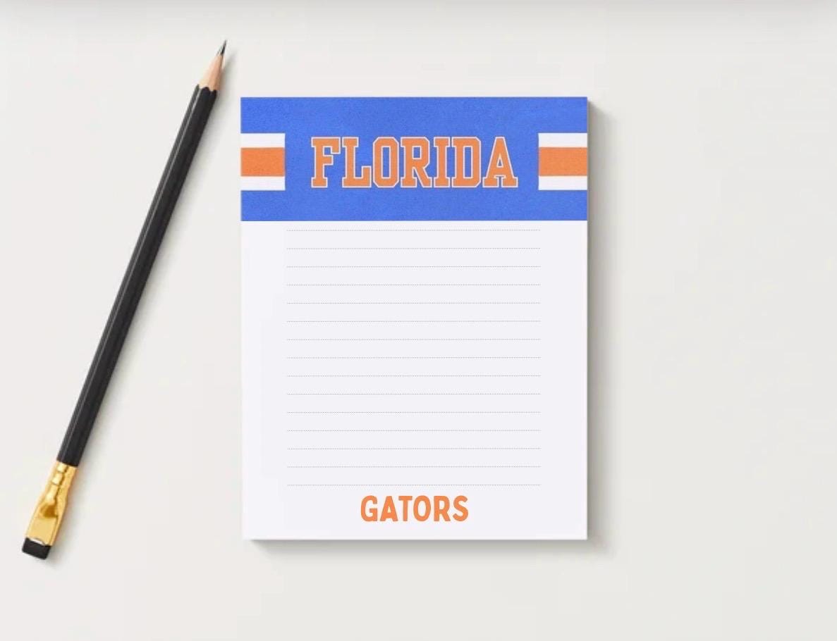 University of Florida Notepad | UF Gameday Checklist | Gator Fan Gift | College Student Stationery