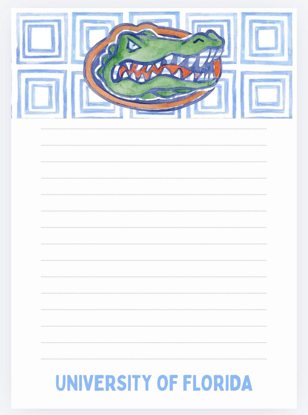 University of Florida Notepad | UF Gameday Checklist | Gator Fan Gift | College Student Stationery