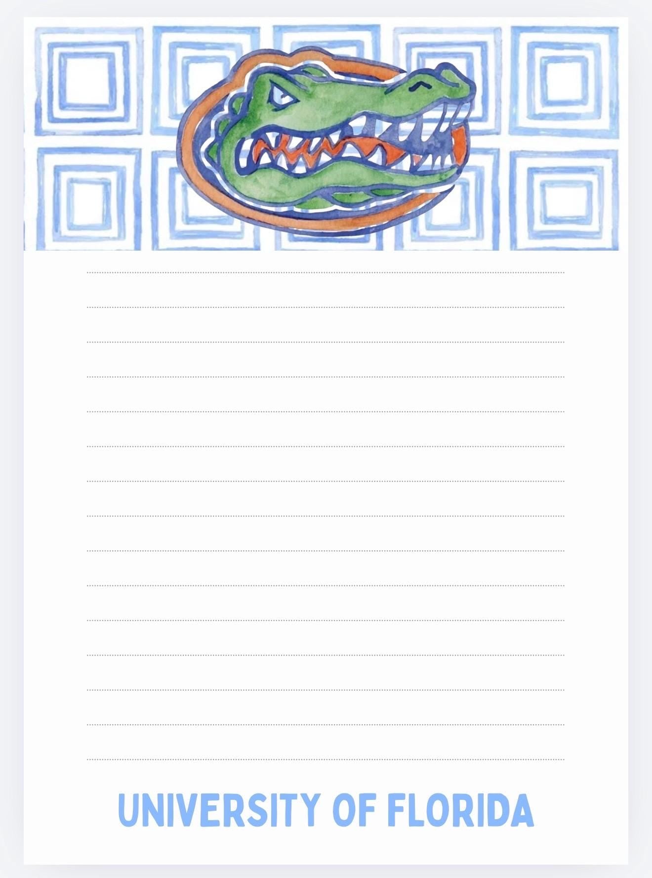 University of Florida Notepad | UF Gameday Checklist | Gator Fan Gift | College Student Stationery