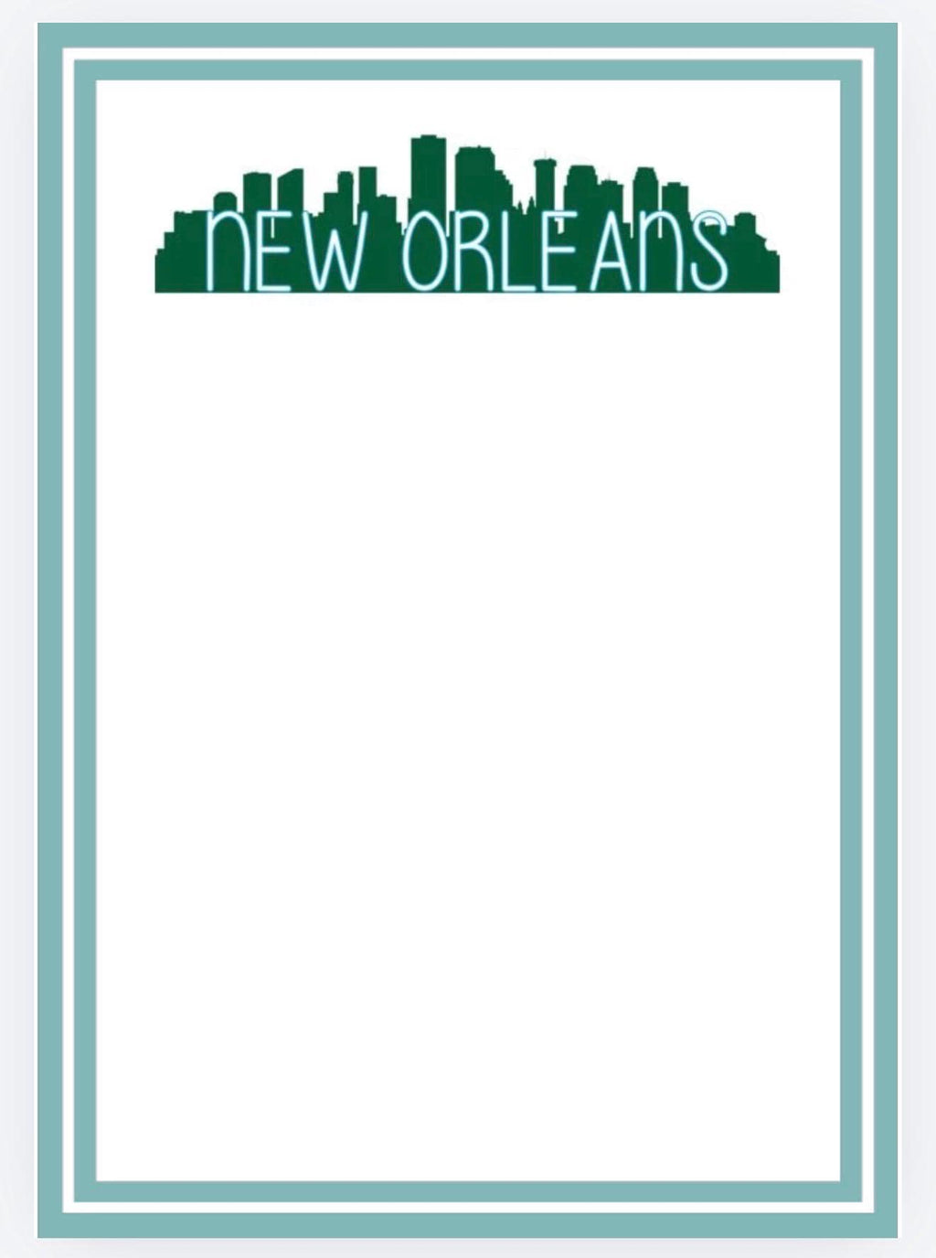 Tulane University Inspired Skyline Notepad | College Dorm Desk Stationery