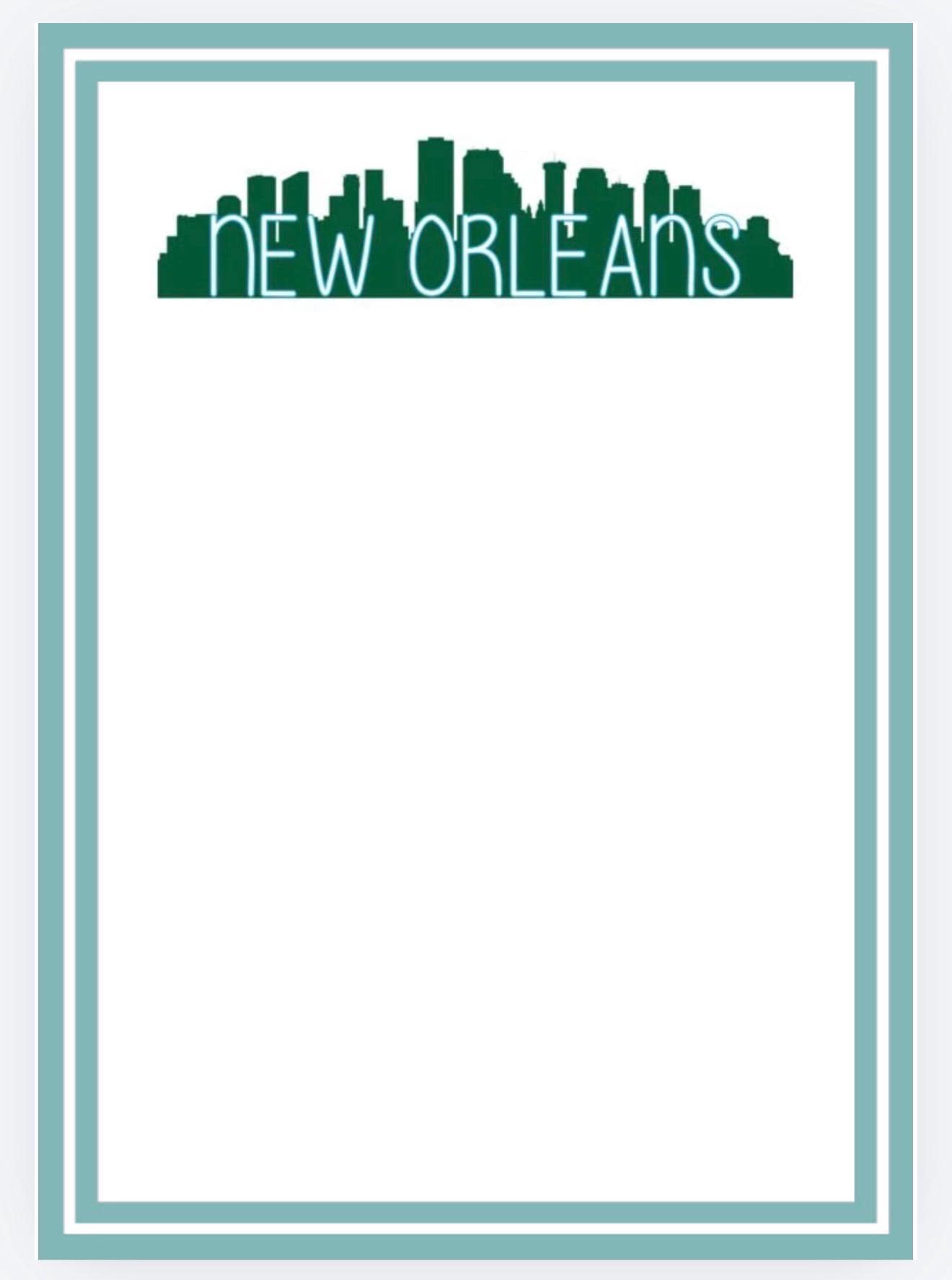 Tulane University Inspired Skyline Notepad | College Dorm Desk Stationery