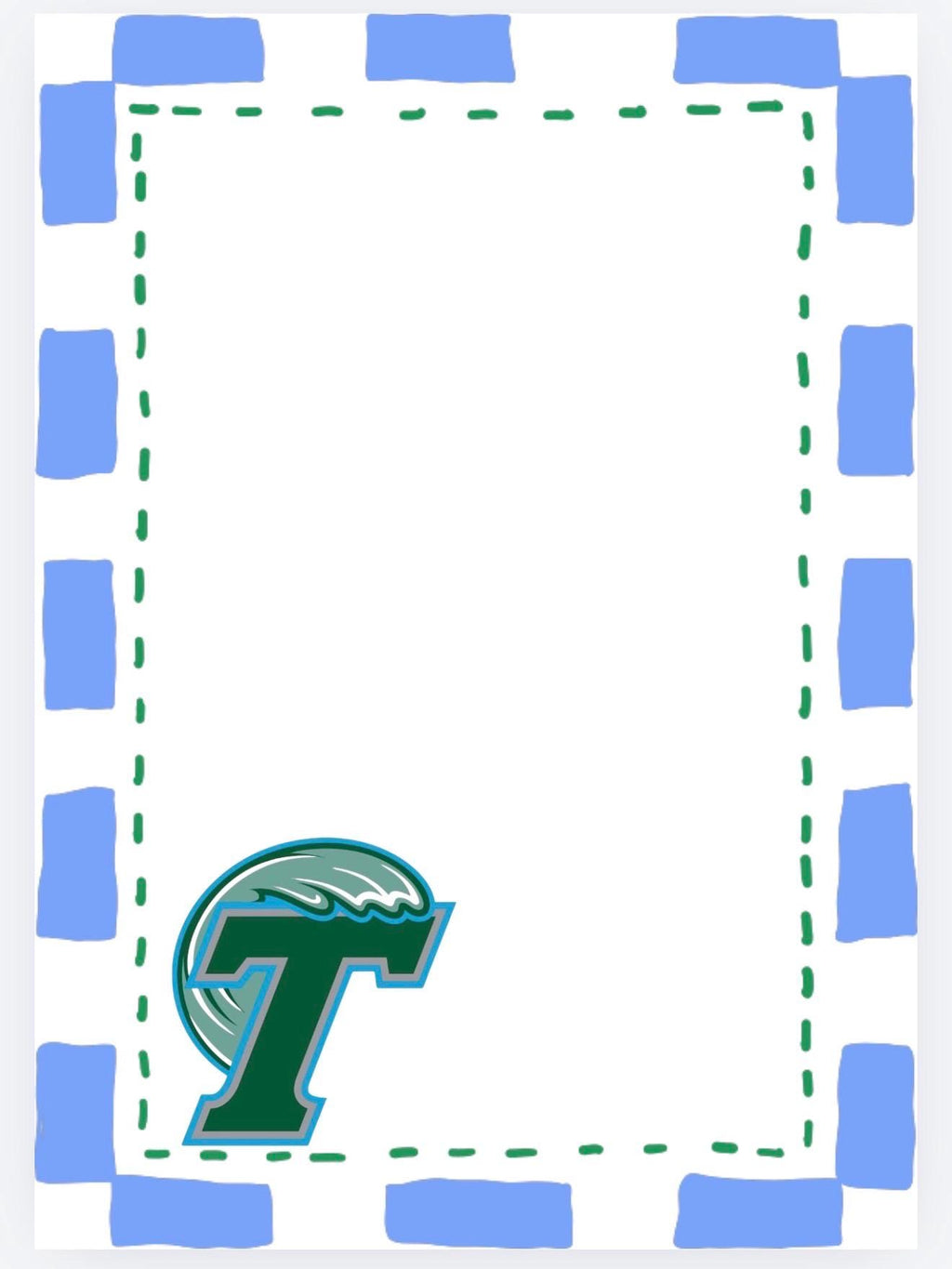 Tulane University Inspired Notepad | Collegiate Green Wave Stationery Desk Accessory