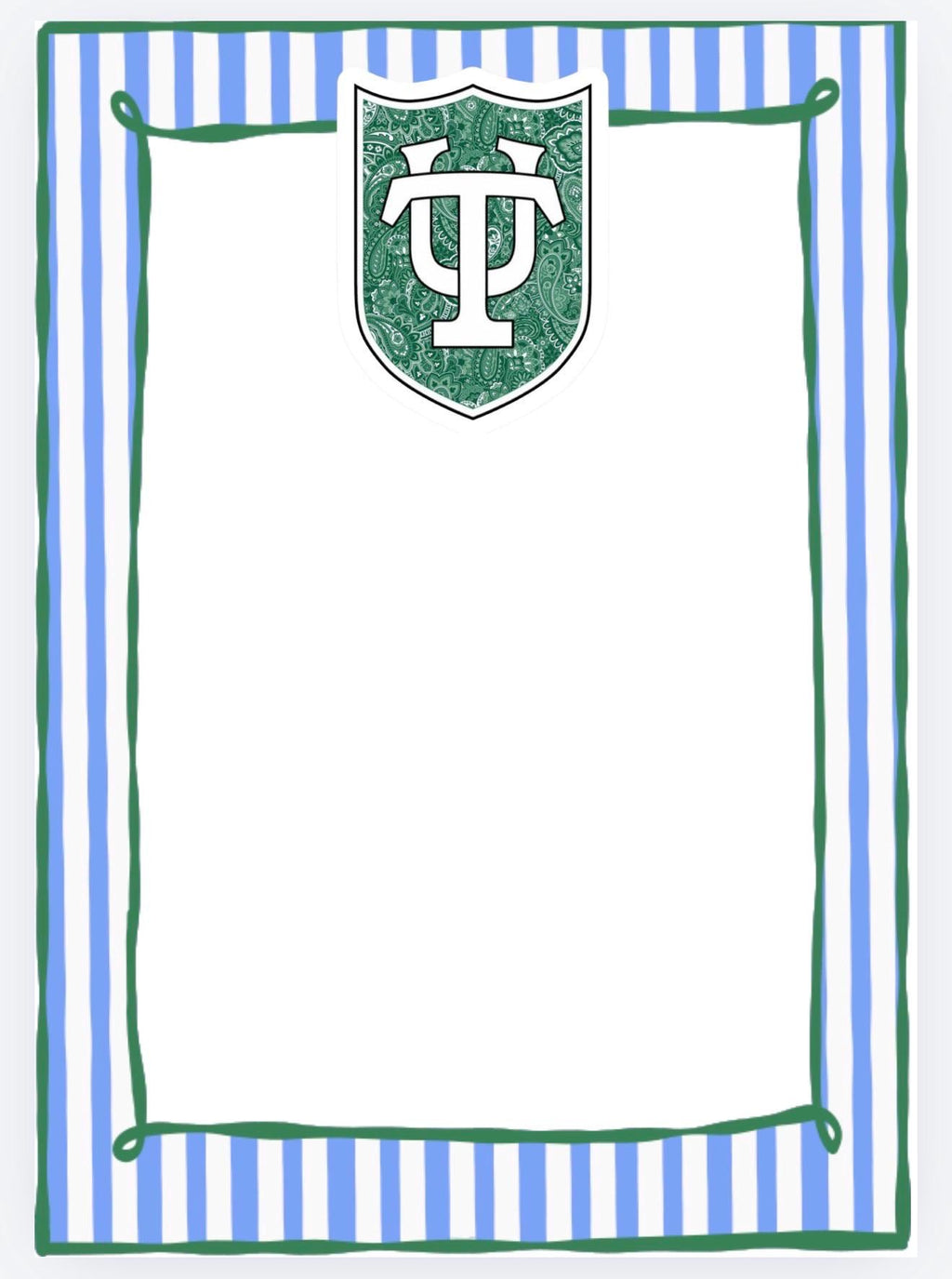 Tulane University Inspired Notepad | Collegiate Green Wave Stationery, Dorm Desk Accessories