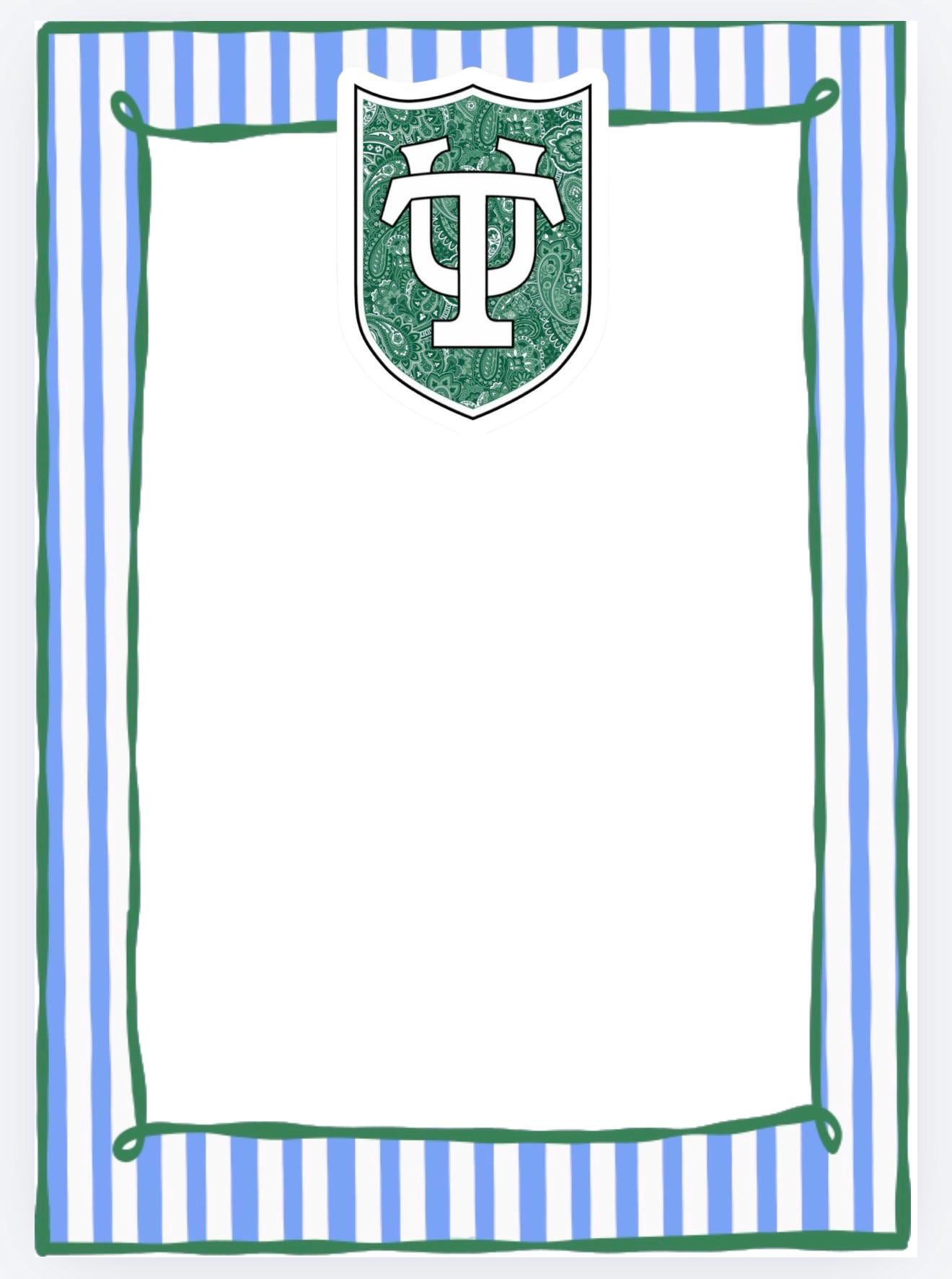 Tulane University Inspired Notepad | Collegiate Green Wave Stationery, Dorm Desk Accessories