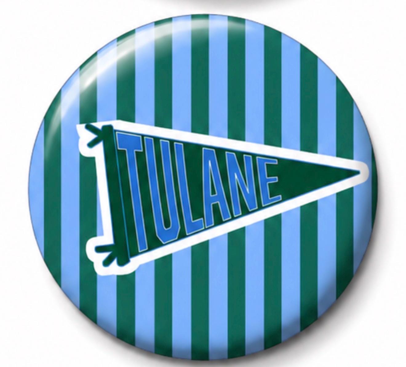 Tulane Inspired Game Day Button | Green Wave College Football Pin | Tailgate Accessory