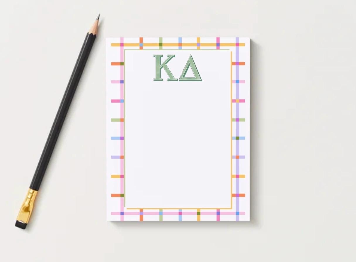 Kappa Delta Notepad | KD Sorority Gift | Collegiate Stationery | Bid Day, Big Little Reveal