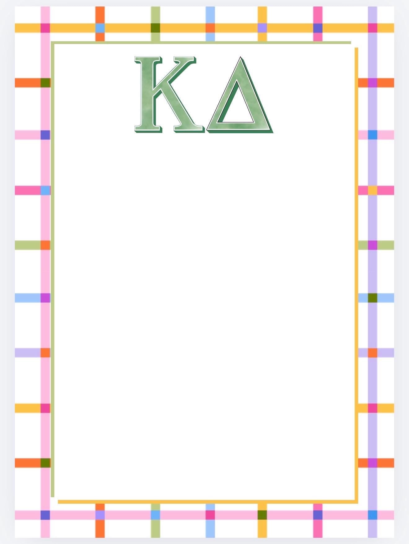 Kappa Delta Notepad | KD Sorority Gift | Collegiate Stationery | Bid Day, Big Little Reveal