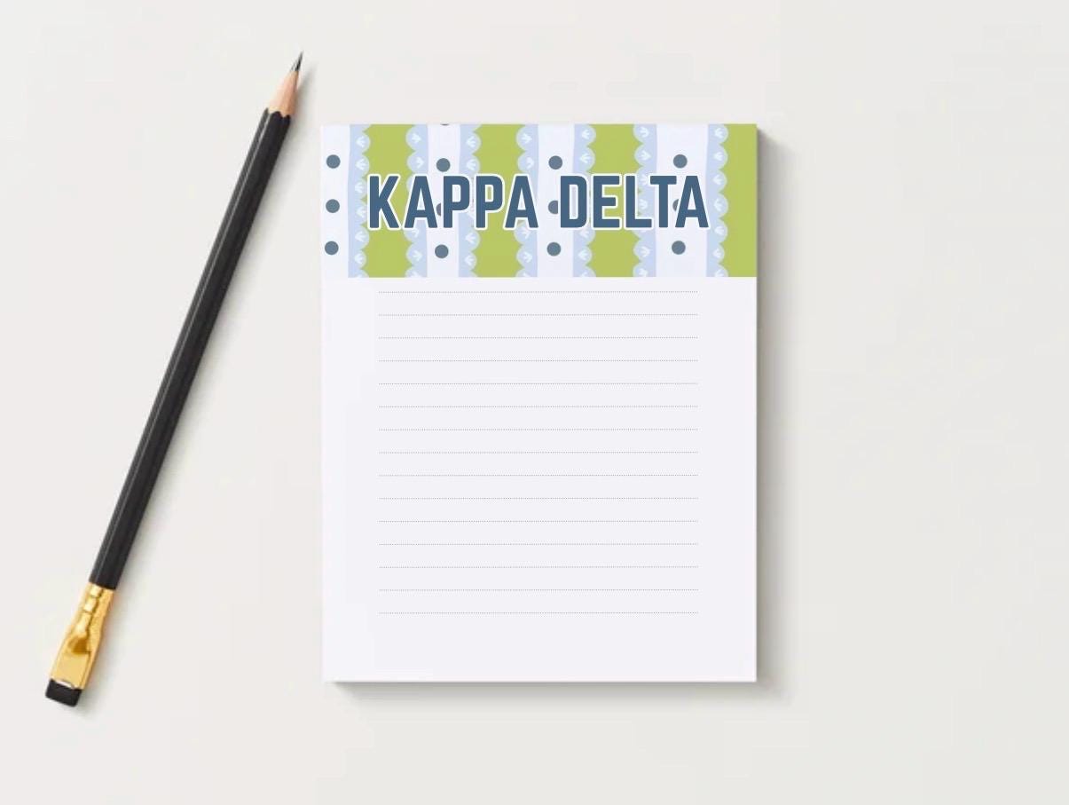 Kappa Delta Notepad | Sorority Stationery | Bid Day, Big Little Gift