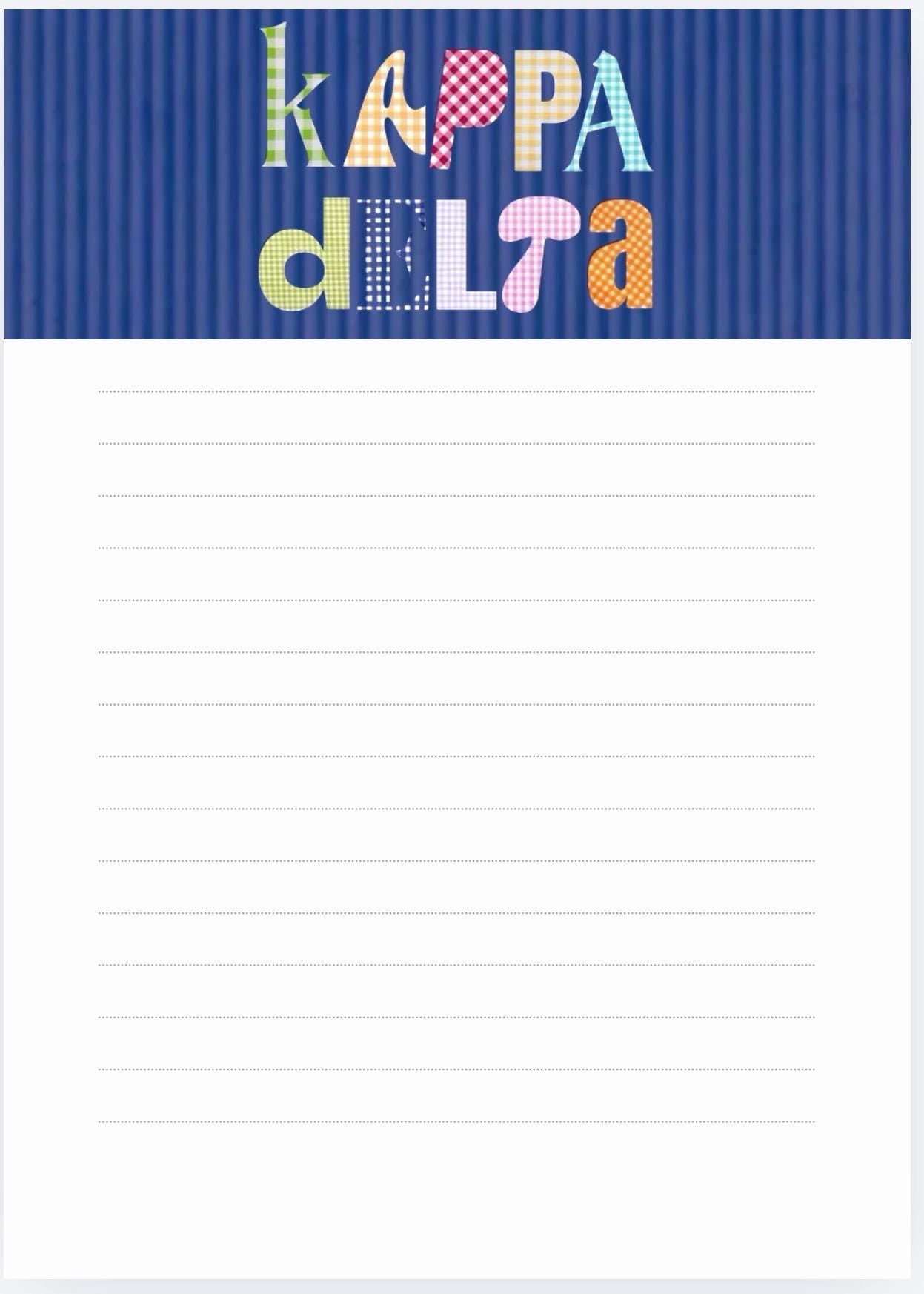 Kappa Delta Notepad | Sorority Stationery | Bid Day, Big Little Gift