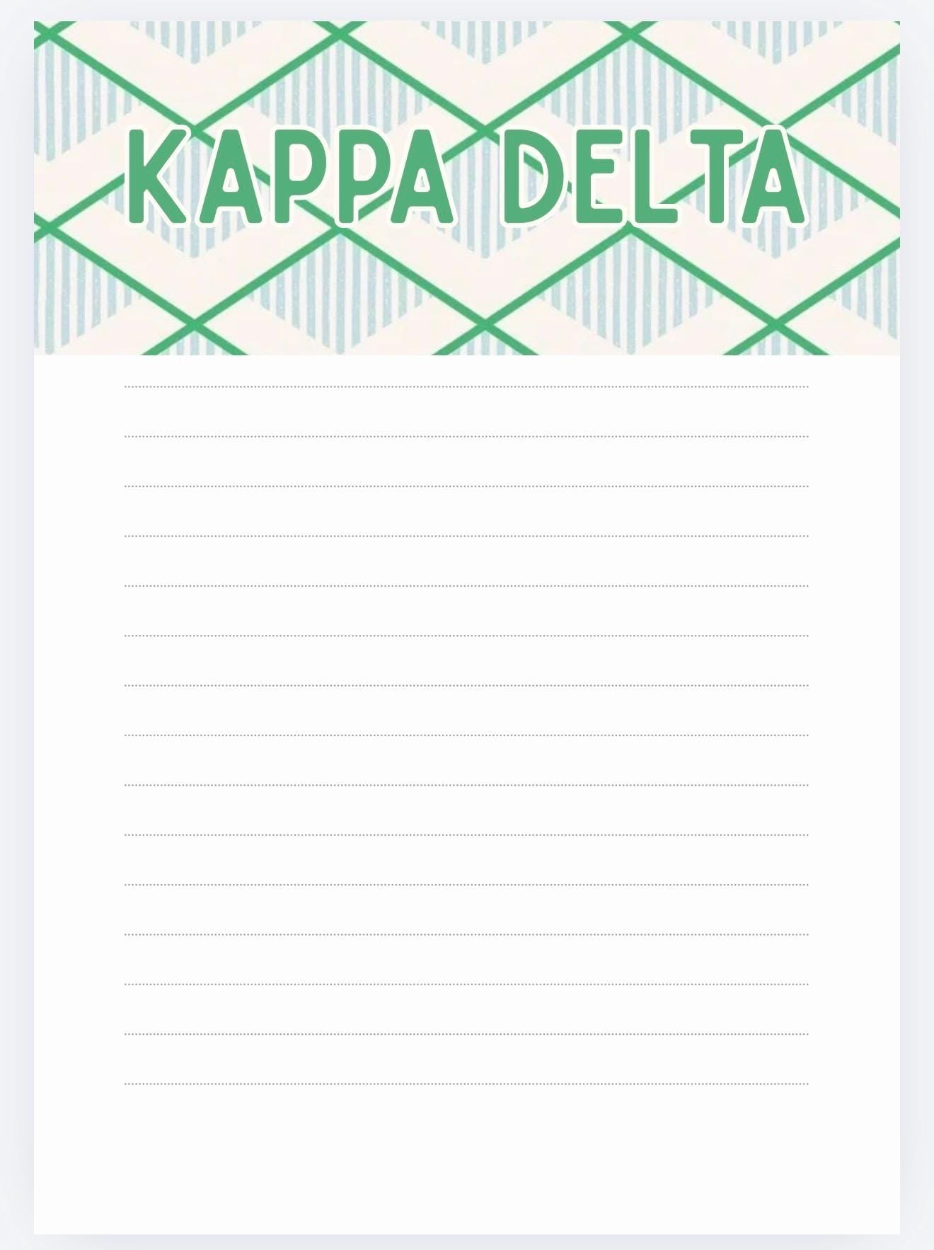 Kappa Delta Notepad | Sorority Stationery | Bid Day, Big Little Gift