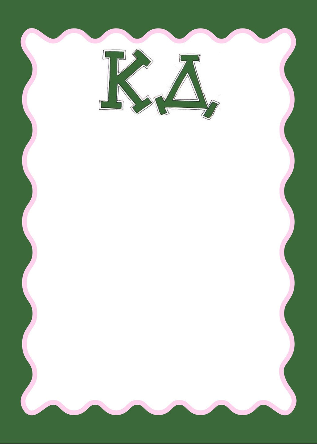 Kappa Delta Notepad | KD Sorority Gift | Greek Letter Stationery | Bid Day Big Little