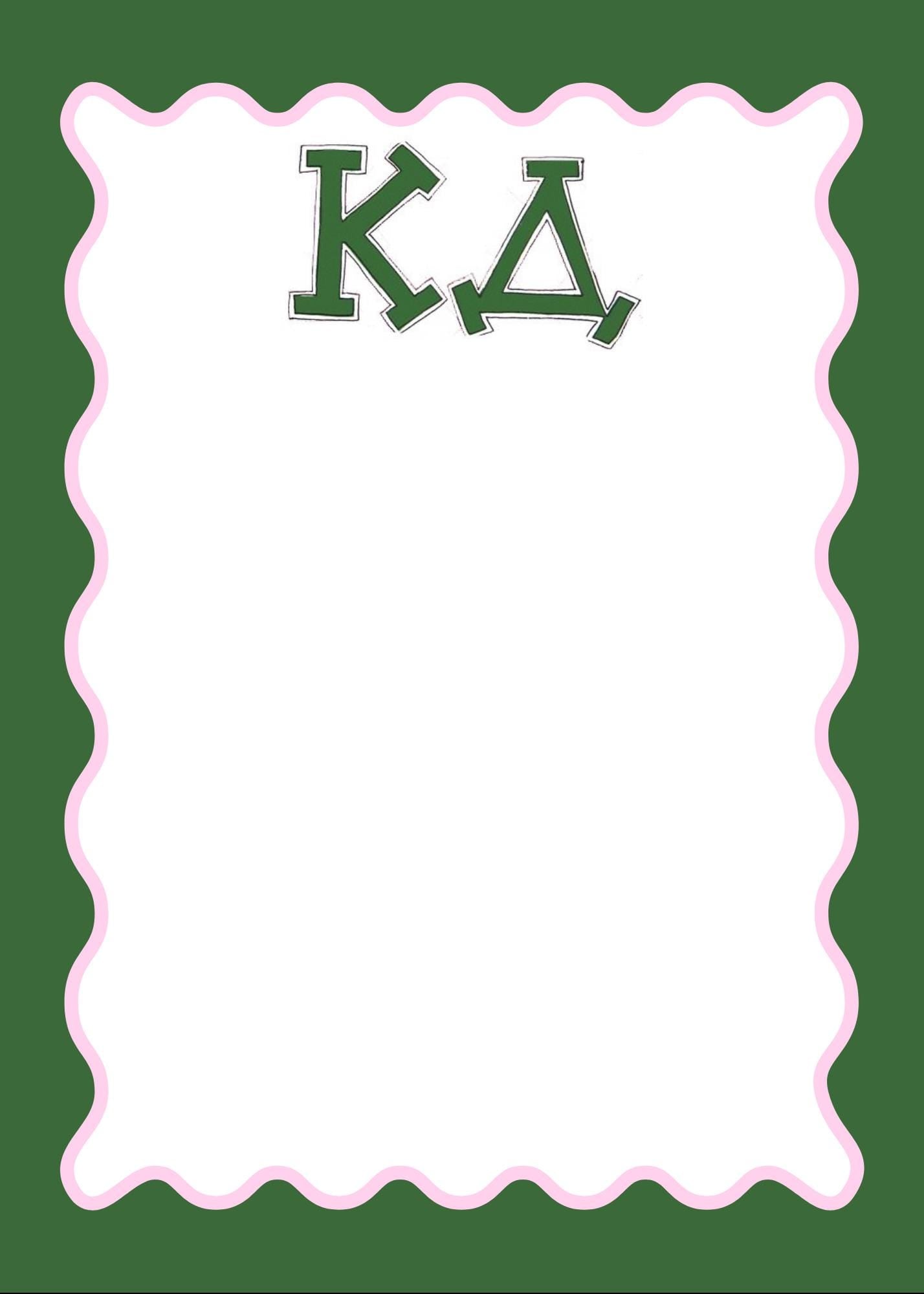 Kappa Delta Notepad | KD Sorority Gift | Greek Letter Stationery | Bid Day Big Little