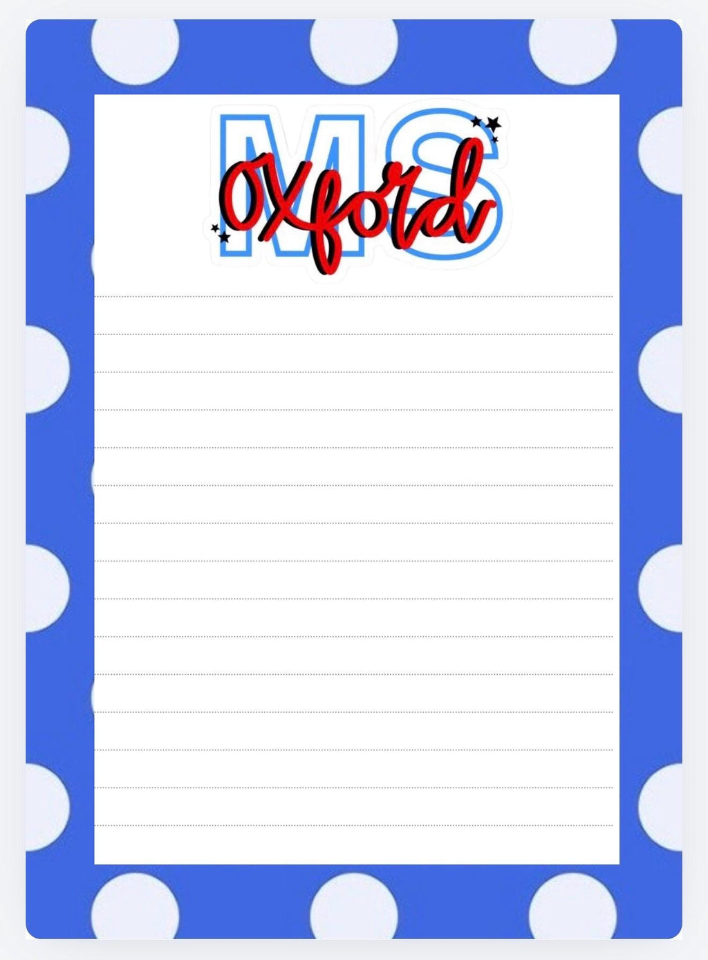 Ole Miss Rebels Gameday Checklist Notepad | College Student Stationery