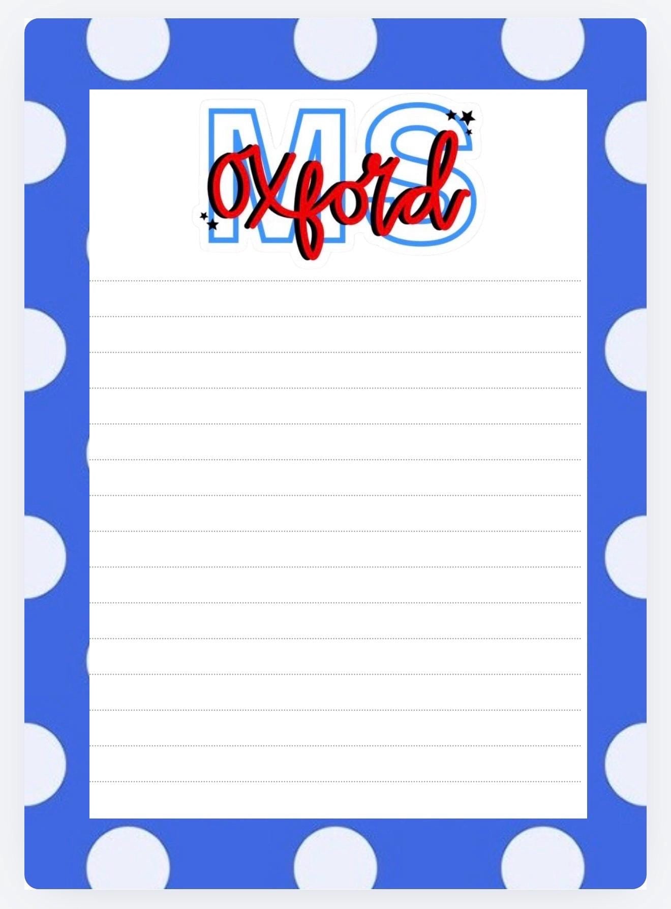Ole Miss Rebels Gameday Checklist Notepad | College Student Stationery