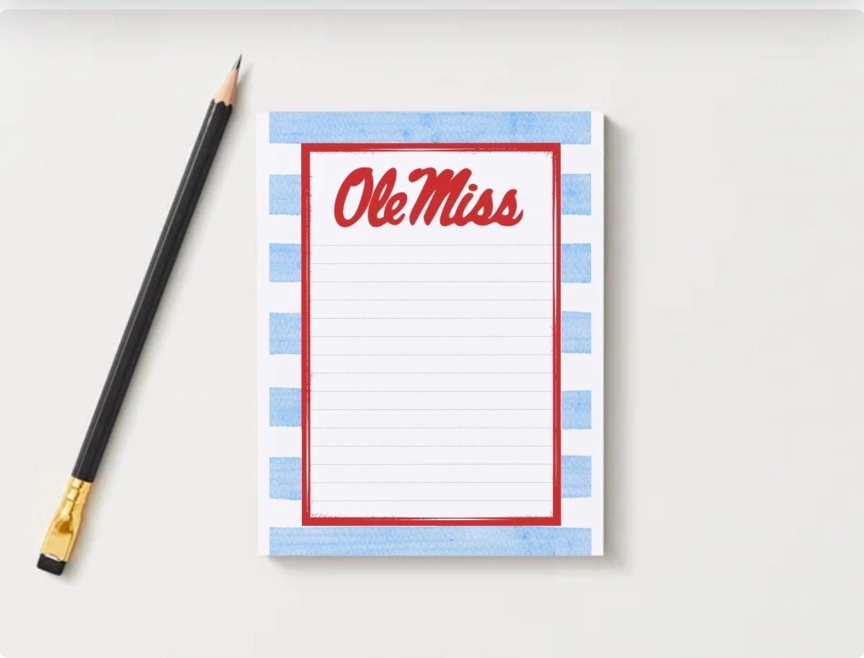 Ole Miss Rebels Gameday Checklist Notepad | College Student Stationery