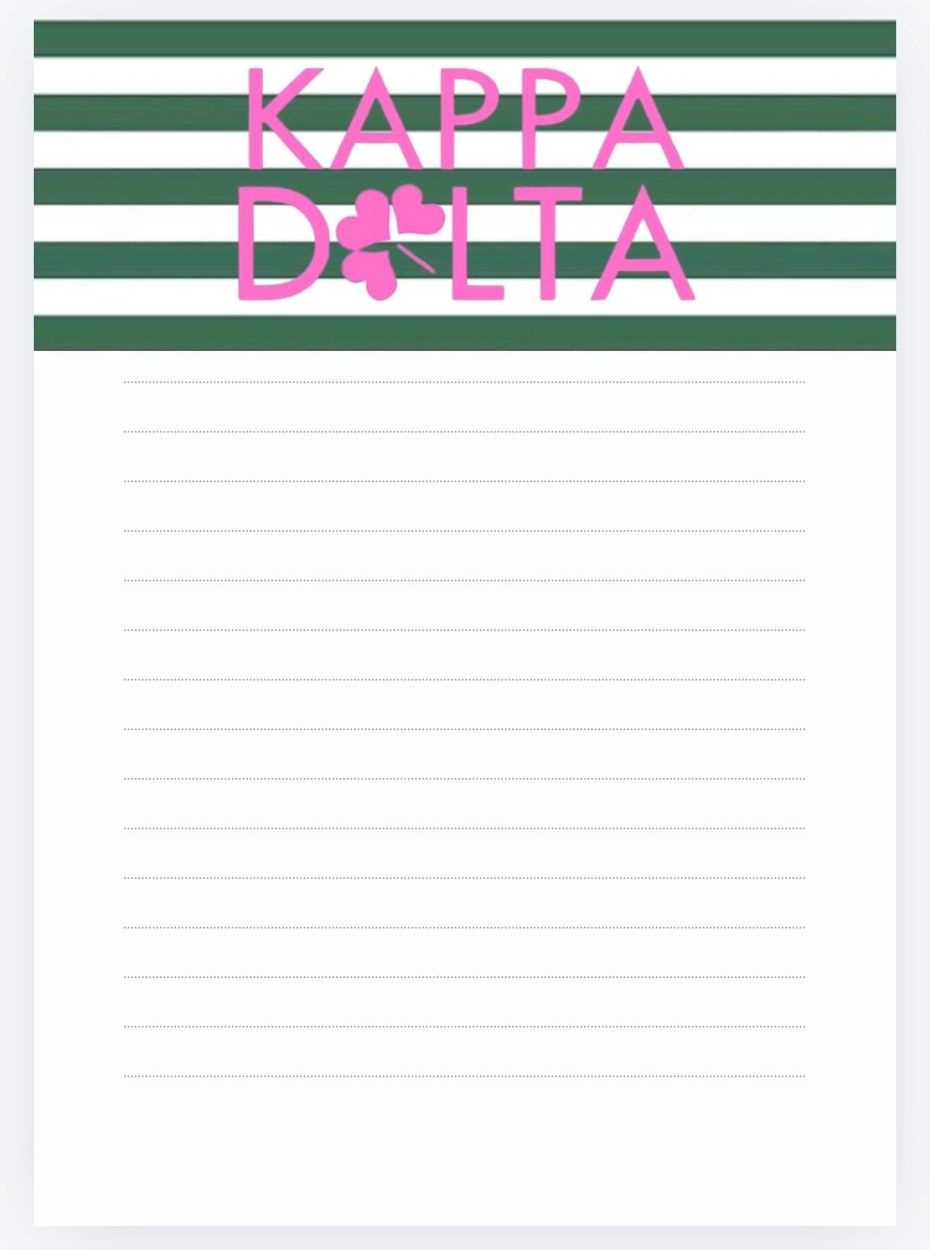 Kappa Delta Notepad | KD Sorority Gift | Collegiate Stationery | Bid Day, Big Little Reveal