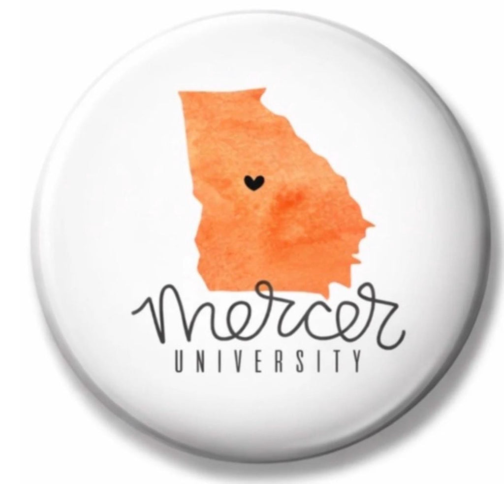 Mercer University Gameday Button | Orange Black Spirit Pin | College Graduation Accessory