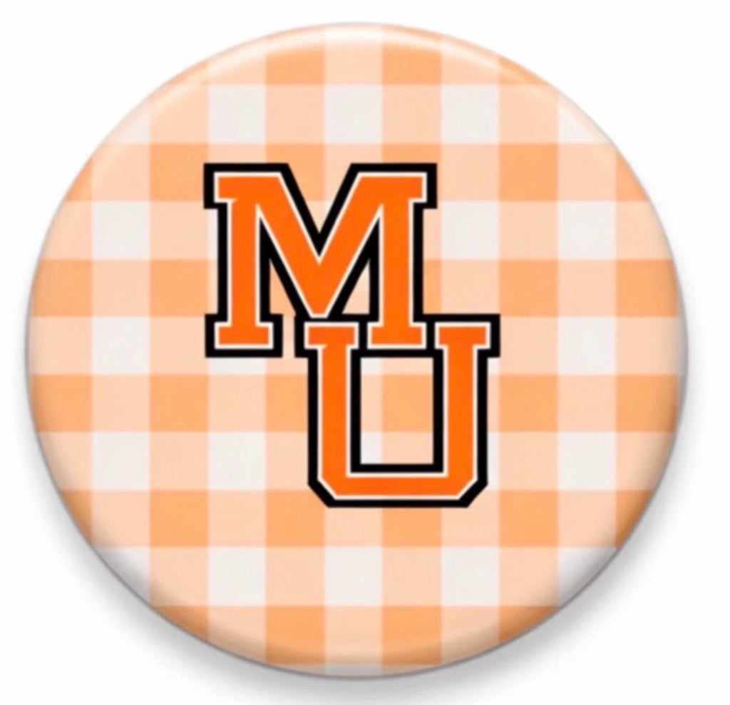 Mercer Bulldogs Gameday Button | Orange Black Spirit Pin | College Game Day Accessory