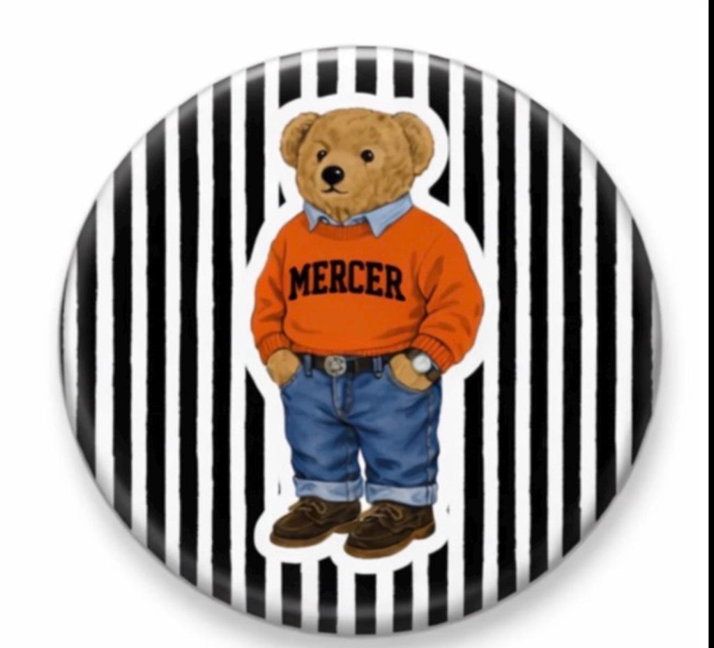 Mercer Gameday Button | Orange Black Bulldogs Spirit Pin | College Game Day Accessory