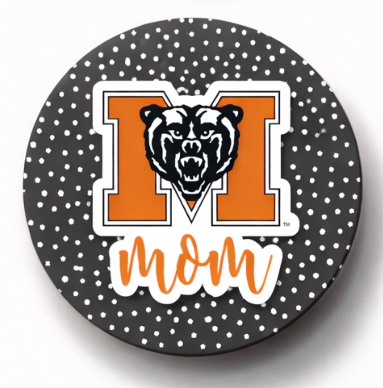 Mercer Gameday Button | Orange Black Bulldogs Spirit Pin | College Game Day Accessory