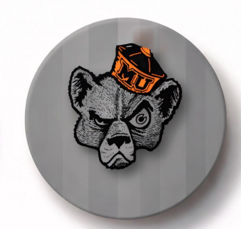 Mercer Gameday Button | Orange Black Bulldogs Spirit Pin | College Game Day Accessory