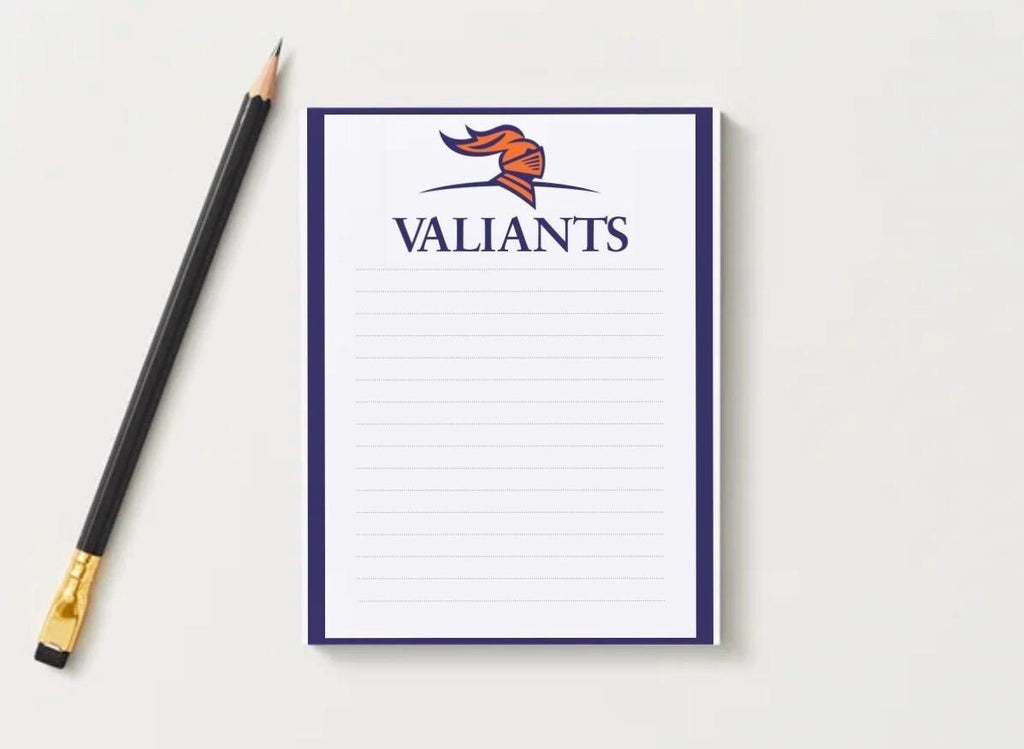 Valwood Valiants Notepad | School Spirit Stationery | Personalized Teacher Gift