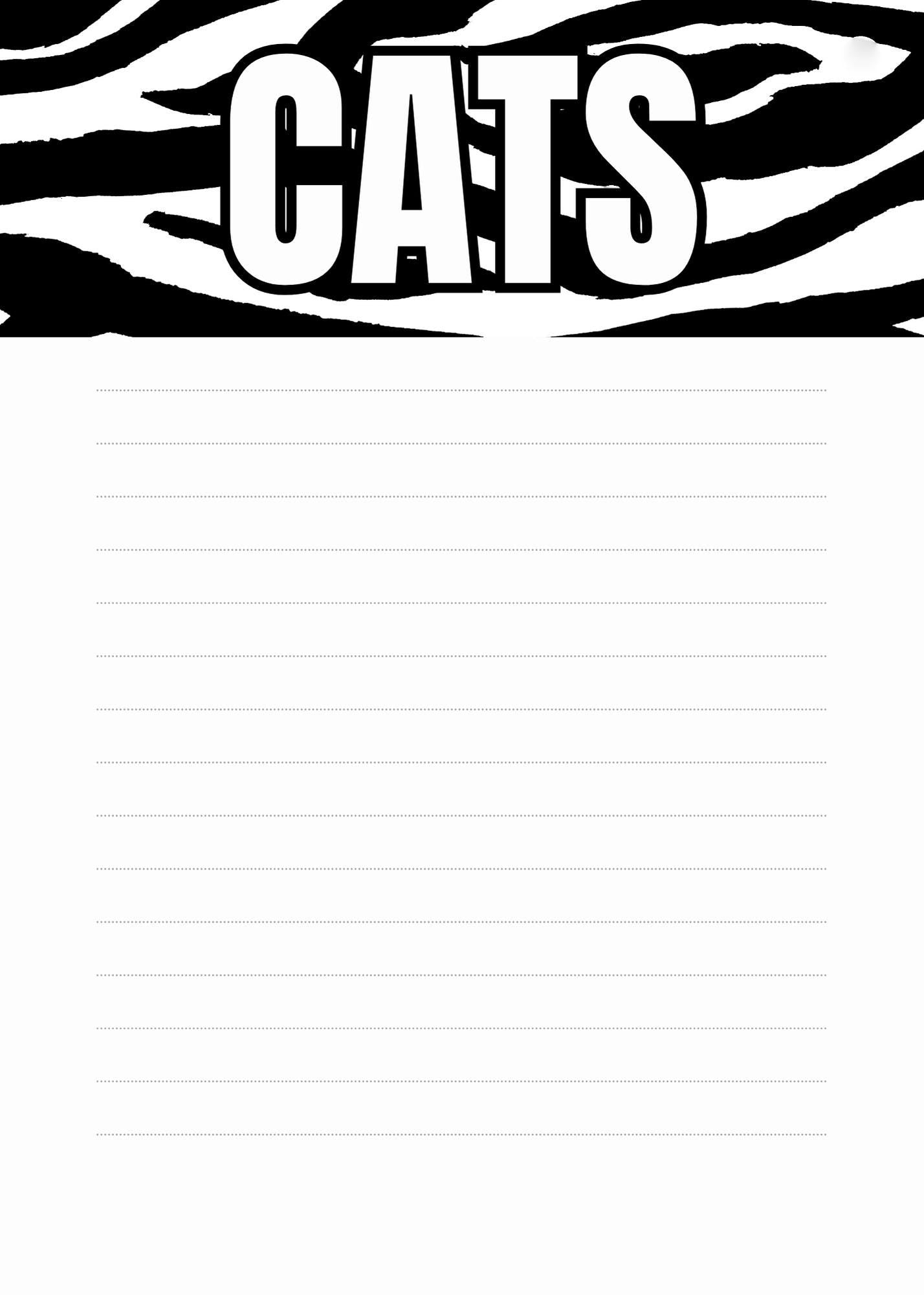 Cats Notepad | Zebra Print Stationery | Animal Lover Gift