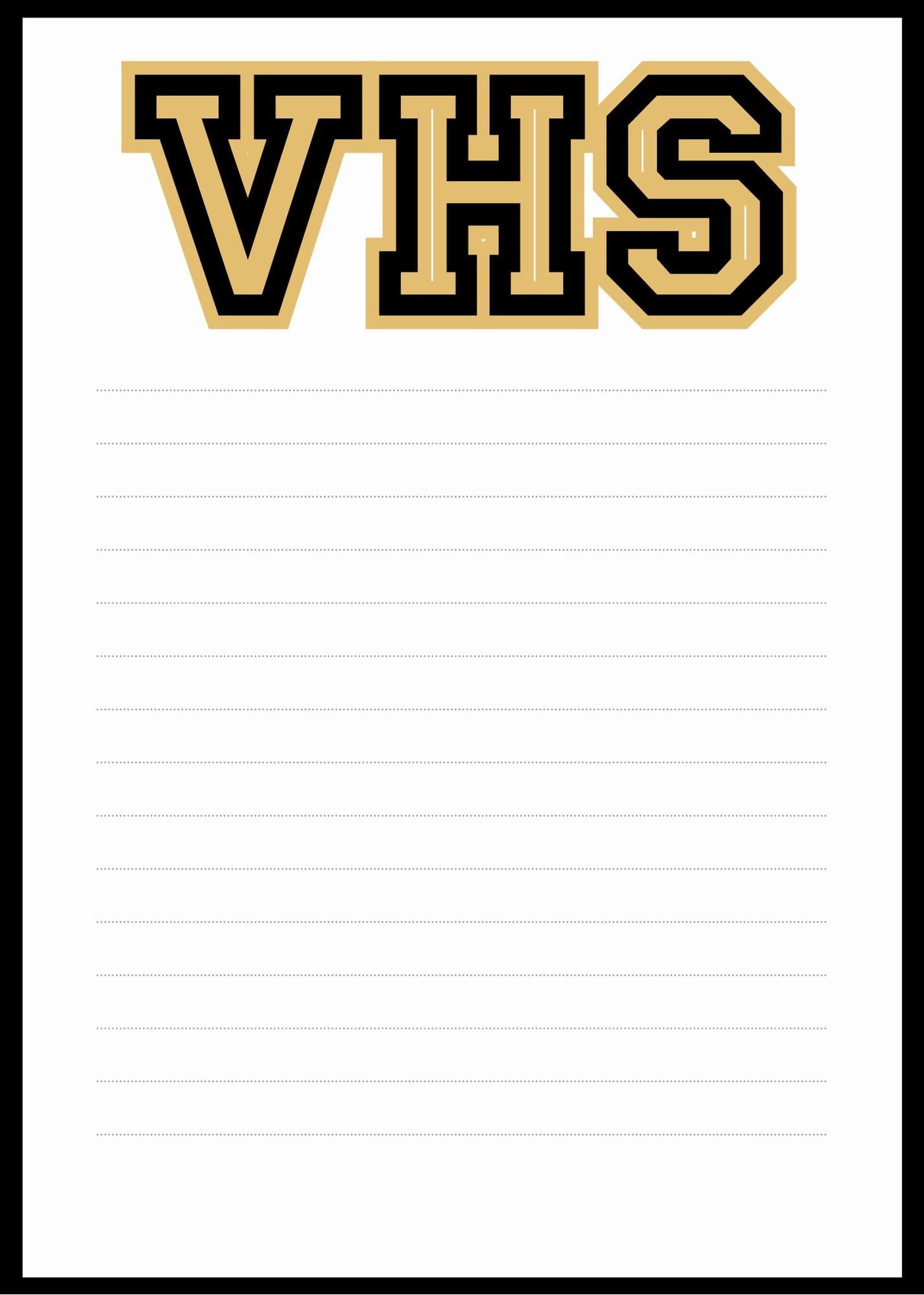 Valdosta VHS Notepad | College Town Stationery | Personalized Gift