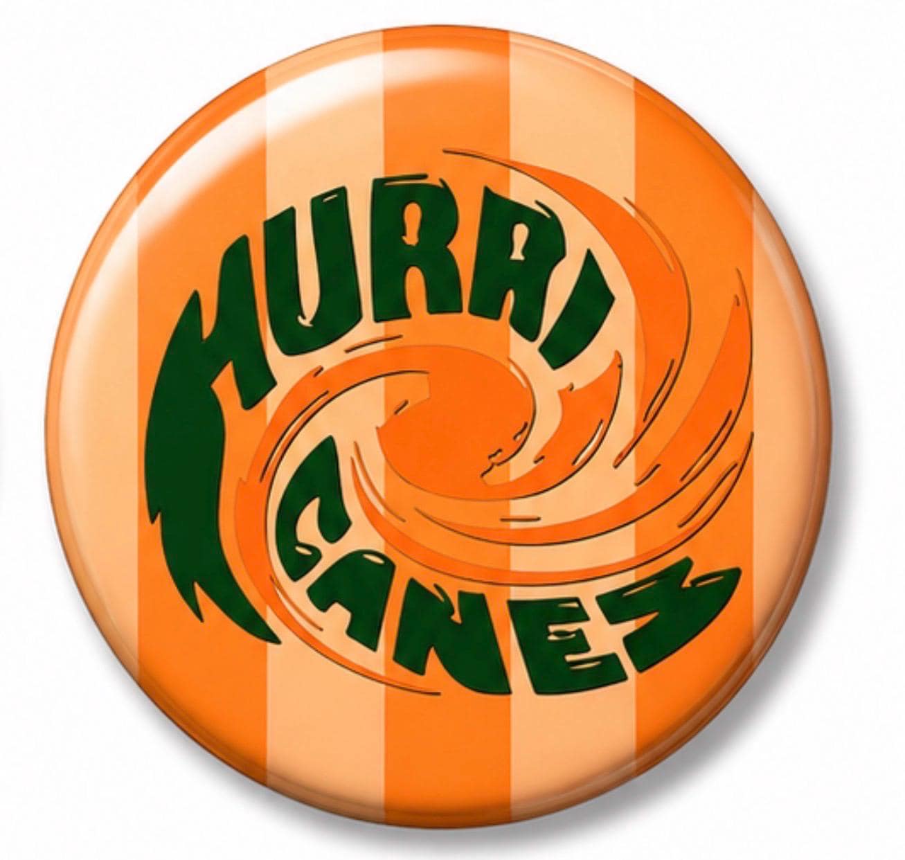Miami Hurricanes Inspired Game Day Buttons | Orange Green Spirit Pins, Tailgate Accessories