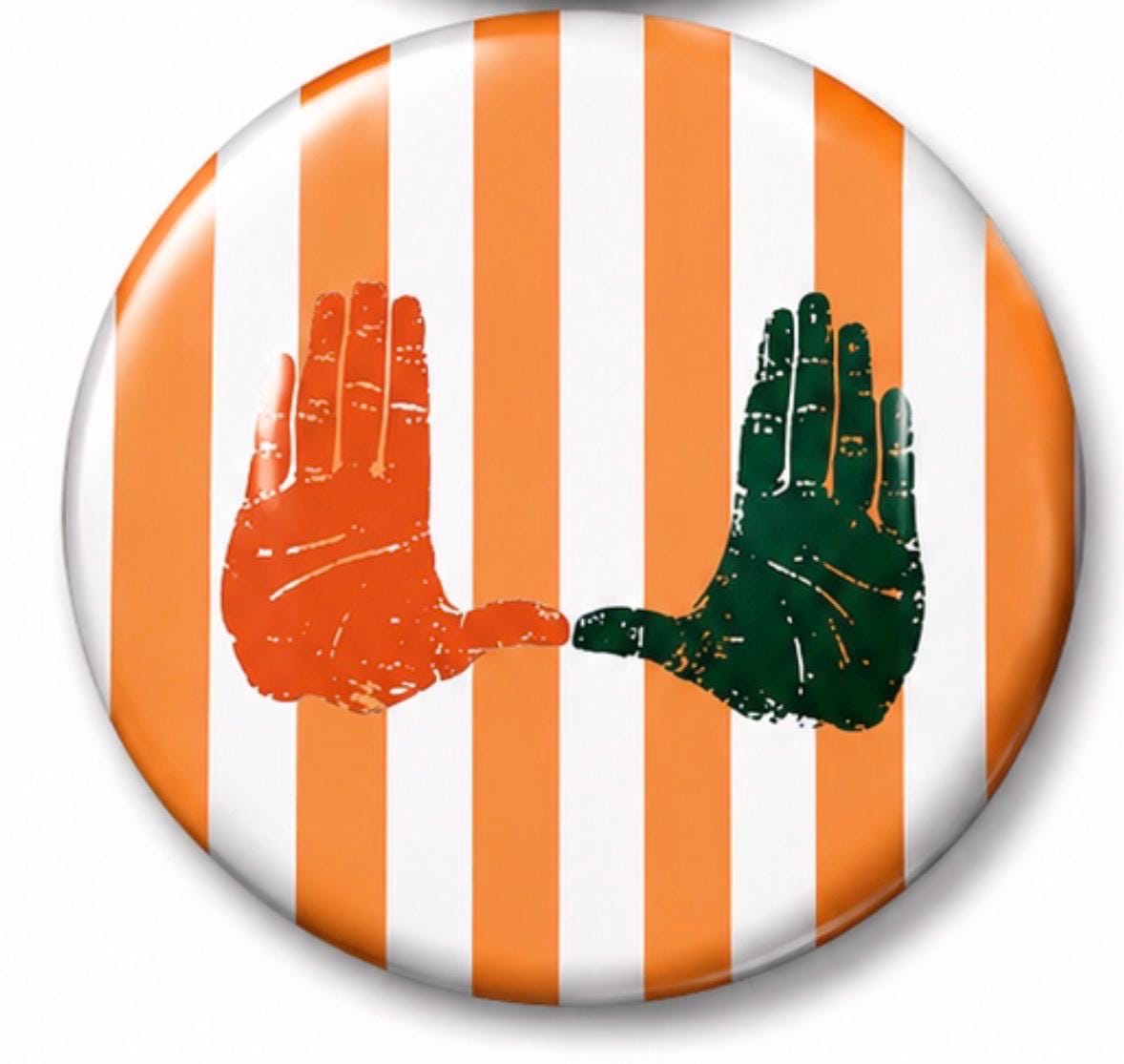 Miami Hurricanes Inspired Game Day Buttons | Orange Green Spirit Pins | College Tailgate Accessories