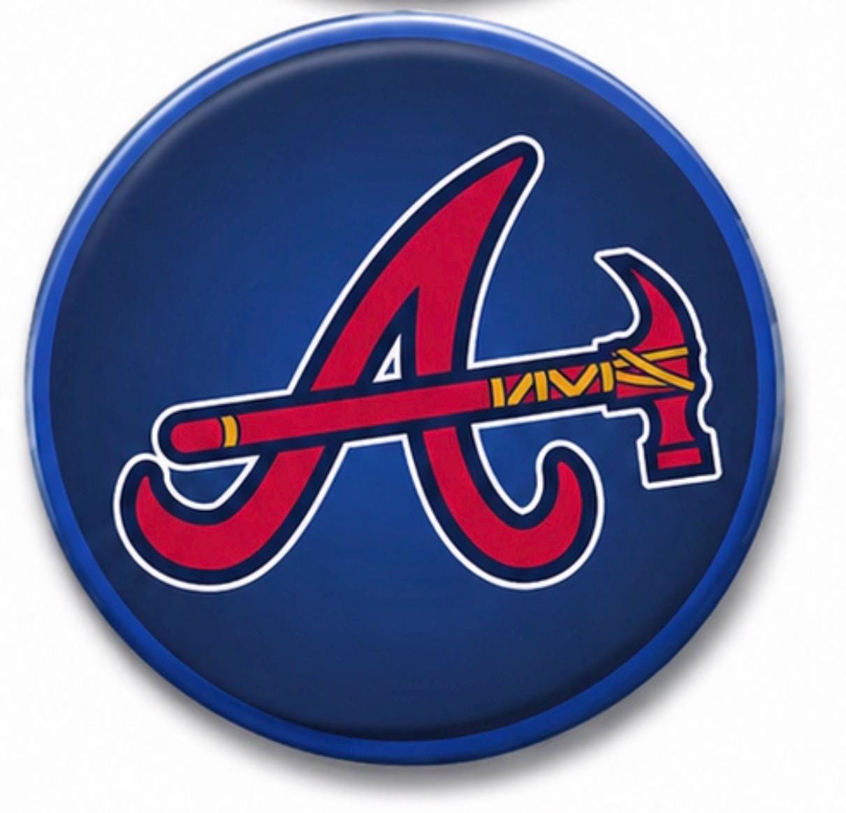 Atlanta Braves Inspired Baseball Buttons | Game Day Fan Accessories, Tailgate Pins