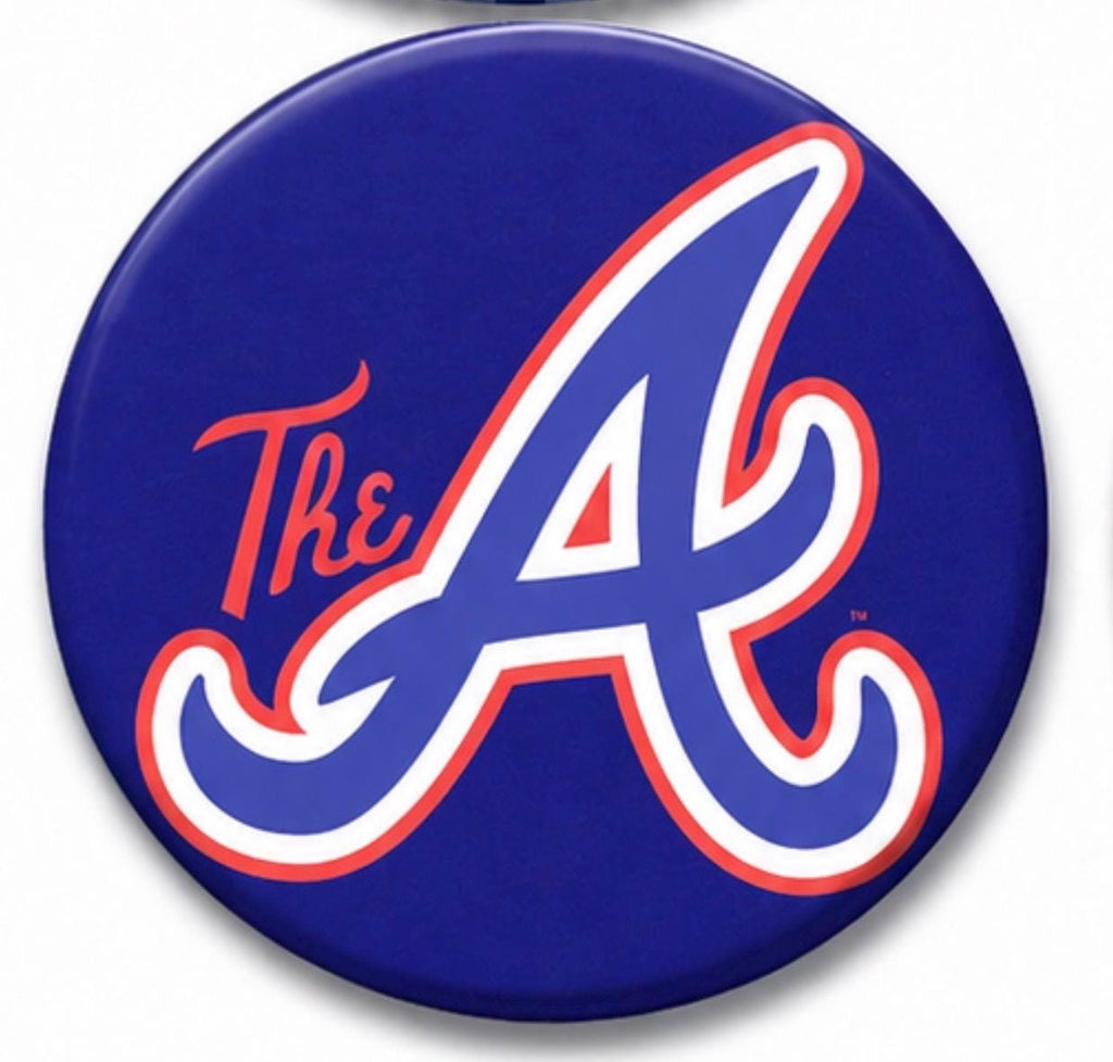 Atlanta Braves Inspired Baseball Buttons | Game Day Fan Accessories, Tailgate Pins