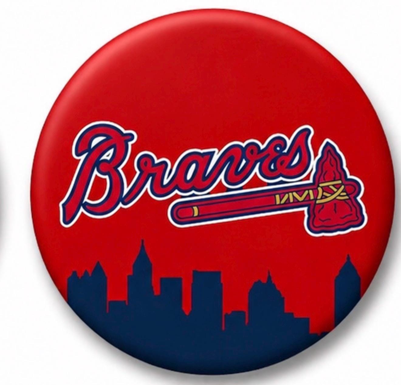 Atlanta Braves Inspired Baseball Buttons | Game Day Fan Accessories, Tailgate Pins